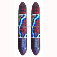 Aboriginal Dot Art Wooden Clap Stick Or Music Stick