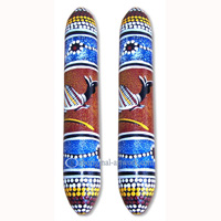 Aboriginal Dot Art Wooden Clap Stick Or Music Stick
