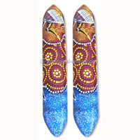 Aboriginal Dot Art Wooden Clap Stick Or Music Stick