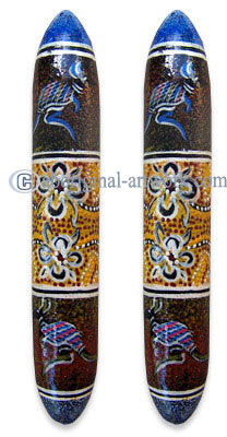Aboriginal Dot Art Wooden Clap Stick Or Music Stick