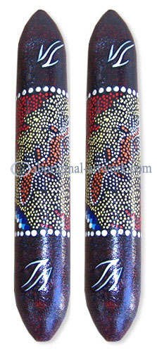 Aboriginal Dot Art Wooden Clap Stick Or Music Stick