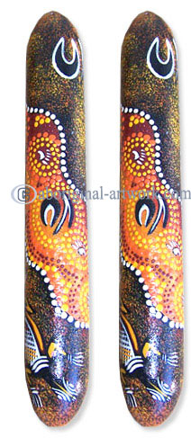 Aboriginal Dot Art Wooden Clap Stick Or Music Stick