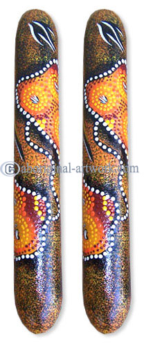 Aboriginal Dot Art Wooden Clap Stick Or Music Stick