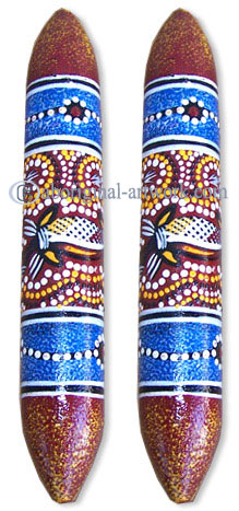 Aboriginal Dot Art Wooden Clap Stick Or Music Stick