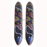 Aboriginal Dot Art Wooden Clap Stick Or Music Stick