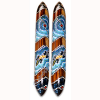 Aboriginal Dot Art Wooden Clap Stick Or Music Stick