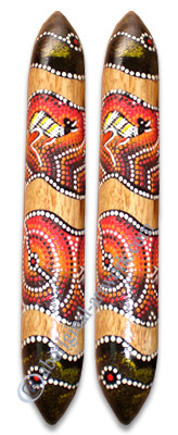 Aboriginal Dot Art Wooden Clap Stick Or Music Stick