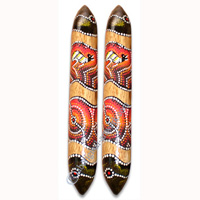 Aboriginal Dot Art Wooden Clap Stick Or Music Stick