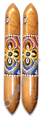 Aboriginal Dot Art Wooden Clap Stick Or Music Stick