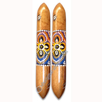 Aboriginal Dot Art Wooden Clap Stick Or Music Stick
