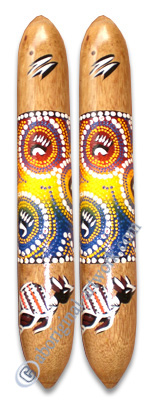Aboriginal Dot Art Wooden Clap Stick Or Music Stick