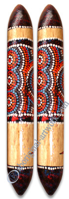 Aboriginal Dot Art Wooden Clap Stick Or Music Stick