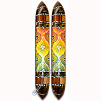 Aboriginal Dot Art Wooden Clap Stick Or Music Stick