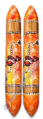 Aboriginal Dot Art Wooden Clap Stick Or Music Stick