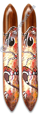 Aboriginal Dot Art Wooden Clap Stick Or Music Stick