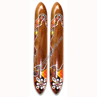 Aboriginal Dot Art Wooden Clap Stick Or Music Stick
