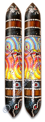 Aboriginal Dot Art Wooden Clap Stick Or Music Stick