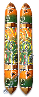 Aboriginal Dot Art Wooden Clap Stick Or Music Stick
