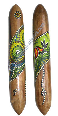 Aboriginal Dot Art Wooden Clap Stick Or Music Stick