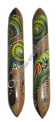 Aboriginal Dot Art Wooden Clap Stick Or Music Stick