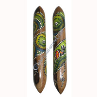 Aboriginal Dot Art Wooden Clap Stick Or Music Stick