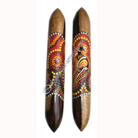 Aboriginal Dot Art Wooden Clap Stick Or Music Stick