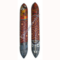 Aboriginal Dot Art Wooden Clap Stick Or Music Stick