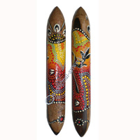 Aboriginal Dot Art Wooden Clap Stick Or Music Stick