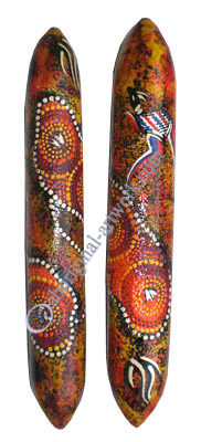 Aboriginal Dot Art Wooden Clap Stick Or Music Stick