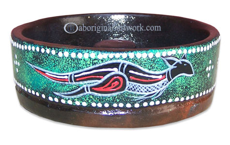 Terracotta Ashtray, With Aboriginal Dot Painted