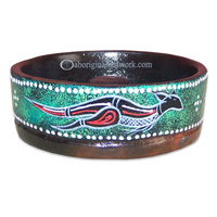 Terracotta Ashtray, With Aboriginal Dot Painted