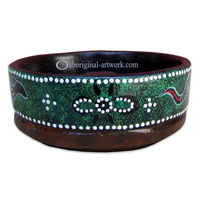 Terracotta Ashtray, With Aboriginal Dot Painted