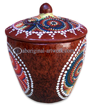 Terracotta Bowl With Aboriginal Dot Painted