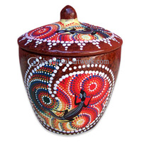 Terracotta Bowl With Aboriginal Dot Painted