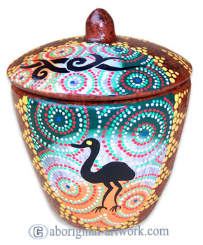 Terracotta Bowl With Aboriginal Dot Painted