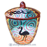 Terracotta Bowl With Aboriginal Dot Painted