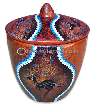 Terracotta Bowl With Aboriginal Dot Painted