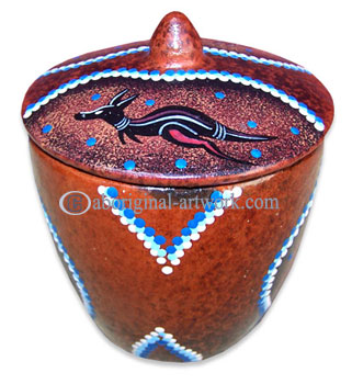 Terracotta Bowl With Aboriginal Dot Painted