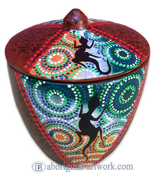 Terracotta Bowl With Aboriginal Dot Painted