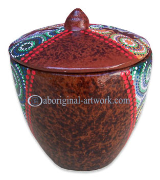 Terracotta Bowl With Aboriginal Dot Painted