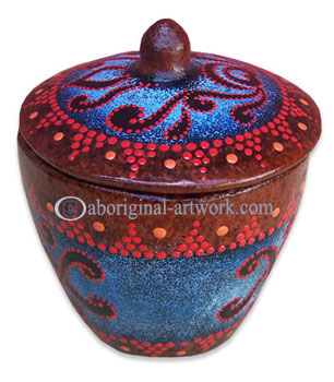 Terracotta Bowl With Aboriginal Dot Painted