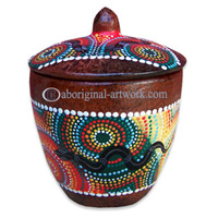 Terracotta Bowl With Aboriginal Dot Painted