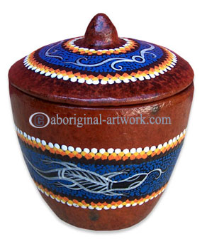 Terracotta Bowl With Aboriginal Dot Painted