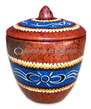 Terracotta Bowl With Aboriginal Dot Painted