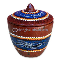 Terracotta Bowl With Aboriginal Dot Painted