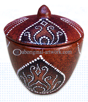 Terracotta Bowl With Aboriginal Dot Painted