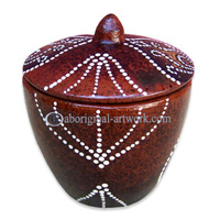 Terracotta Bowl With Aboriginal Dot Painted