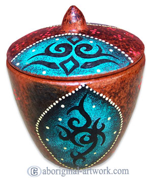 Terracotta Bowl With Aboriginal Dot Painted