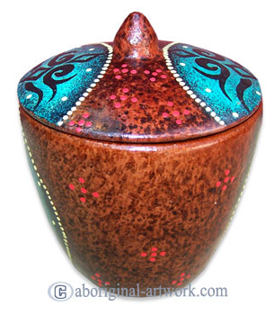 Terracotta Bowl With Aboriginal Dot Painted