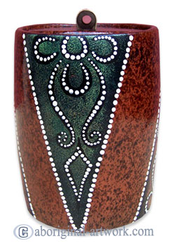 Terracotta Bowl With Aboriginal Dot Painted